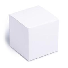 White box cardboard on white background isolation