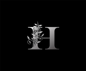 Luxury Silver H Letter Logo, perfect for fashion, restaurant, cafe, hotel and many company.
