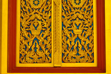  Church wall pattern Is a beautiful Thai art work, a beautiful handicraft