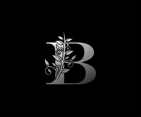 Luxury Silver B Letter Logo, perfect for fashion, restaurant, cafe, hotel and many company.