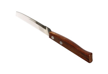 Knife isolated on white background, top view