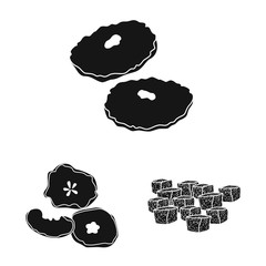 Isolated object of vitamin and nature sign. Set of vitamin and dried stock vector illustration.