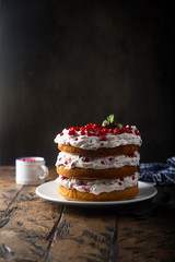 Homemade ginger berry layered cake