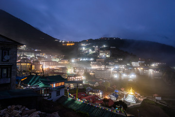 scenics view of namche bazaar village during Everest base camp trekking in Nepal