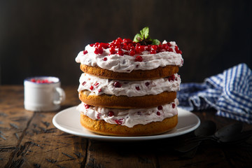Homemade ginger berry layered cake