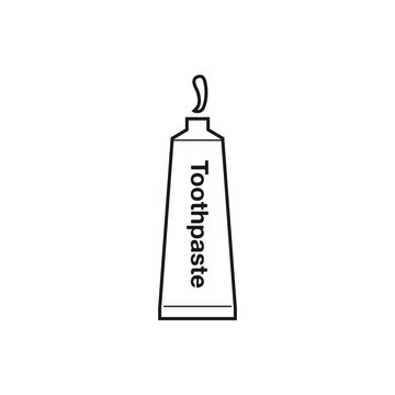 recommend clip art: Toothpaste with tube line icon. Vector EPS.