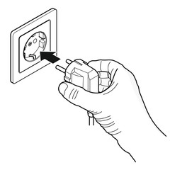 Schutzkontaktstecker einstecken, Typ F