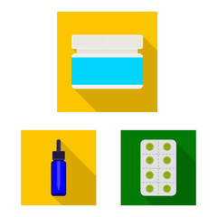 Isolated object of hospital and help logo. Collection of hospital and healthcare stock vector illustration.