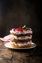 Homemade ginger berry layered cake