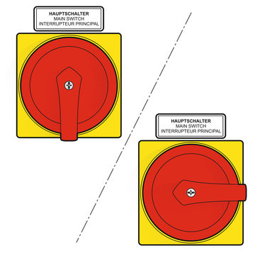 Hauptschalter, beschriftet [coloriert]