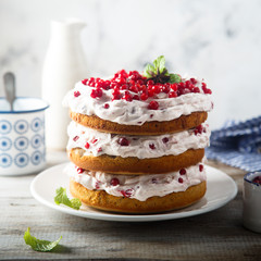 Homemade ginger berry layered cake