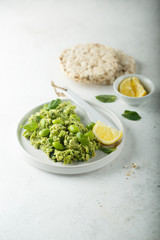 Edamame beans dip with lemon