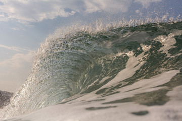 dramatic flaring wave close up