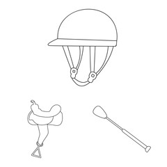 Vector illustration of horseback and equestrian icon. Set of horseback and horse vector icon for stock.