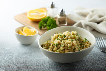 Quinoa with fresh parsley and lemon