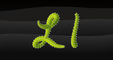 L-l 3D Cactus Alphabet