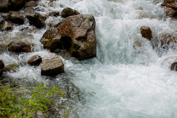 water flowing over rocks