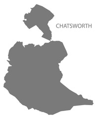 Chatsworth grey ward map of Derbyshire Dales district in East Midlands England UK