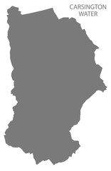 Carsington Water grey ward map of Derbyshire Dales district in East Midlands England UK