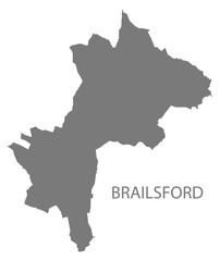 Brailsford grey ward map of Derbyshire Dales district in East Midlands England UK