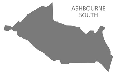 Ashbourne South grey ward map of Derbyshire Dales district in East Midlands England UK