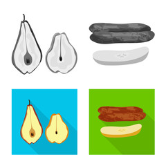 Vector design of food and raw icon. Set of food and nature vector icon for stock.