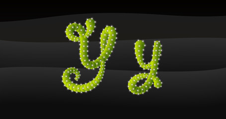 Y-y 3D Cactus Alphabet