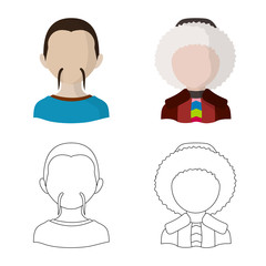 Vector illustration of imitator and resident sign. Collection of imitator and culture stock symbol for web.