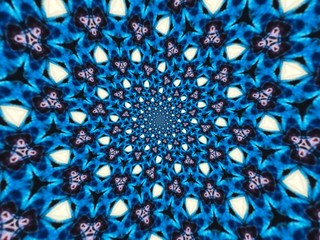 Colorful digital graphic kaleidoscope symmetry mandala style in laser light trial pattern, Tie Dye , spiderweb art background for art projects, banner, business, card,  template