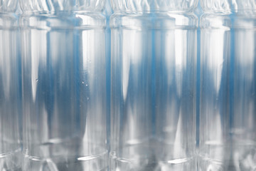 empty plastic bottles close-up abstract background