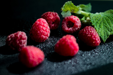 raspberries and blackberries on plate