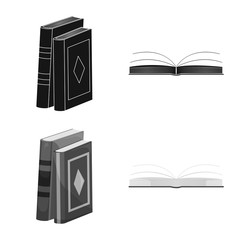 Isolated object of training and cover symbol. Set of training and bookstore vector icon for stock.