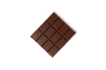 Milk chocolate isolated on white background.