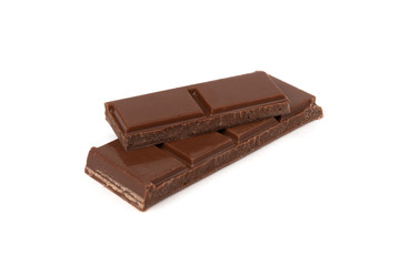 Milk chocolate isolated on white background.