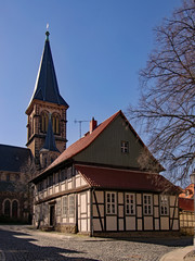In der Altstadt von Wernigerode im Harz in Sachsen-Anhalt, Deutschland 