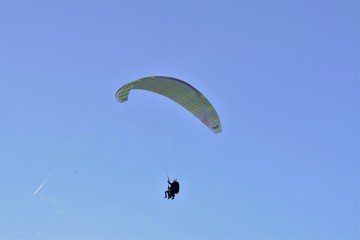 paragliding in the sky