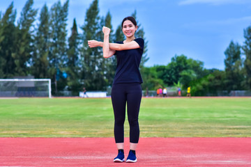 Beauty Asian Women Exercise body fit Training for Good Healthy real people