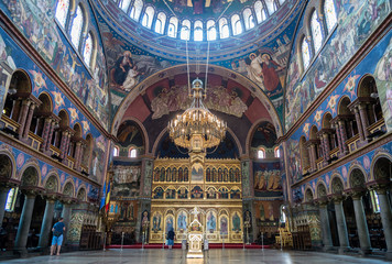 Interior view of the Orthodox Cathedral of the Holy Trinity, in Sibiu (Romania).