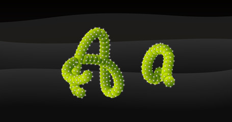 A-a 3D Cactus Alphabet