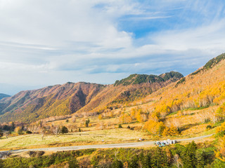 Naklejka premium Beautiful mountain view of Japan autumn of Nagano Prefecture,Japan.