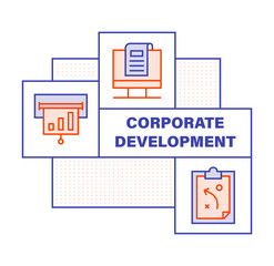 Modern Flat Line Color illustration Concept for Corporate Development. Concepts web banner and printed materials. Vector Illustration