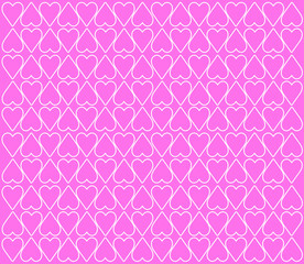 Hearts on a pink background. Ornament. Vector illustration. 
