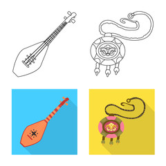 Isolated object of culture and sightseeing logo. Set of culture and originality stock symbol for web.