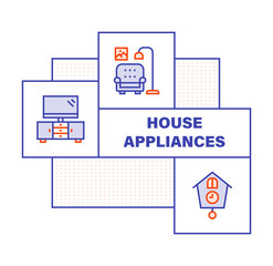 WebModern Flat Line Color illustration Concept for Appliances. Concepts web banner and printed materials. Vector Illustration