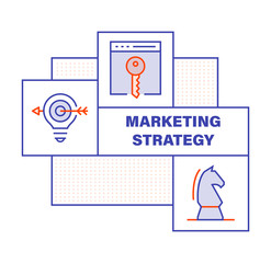 Modern Flat Line Color illustration Concept for Marketing. Concepts web banner and printed materials. Vector Illustration