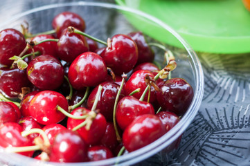 delicious juicy fresh red cherry