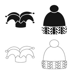 Vector design of clothing and cap logo. Collection of clothing and beret vector icon for stock.