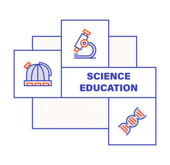 Modern Flat Line Color illustration Concept for Science Education.  Concepts web banner and printed materials. Vector Illustration