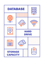 Modern Flat Line Color illustration Concept for Big Data. Concepts web banner and printed materials. Vector Illustration