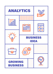 WebModern Flat Line Color illustration Concept for Business. Concepts web banner and printed materials. Vector Illustration